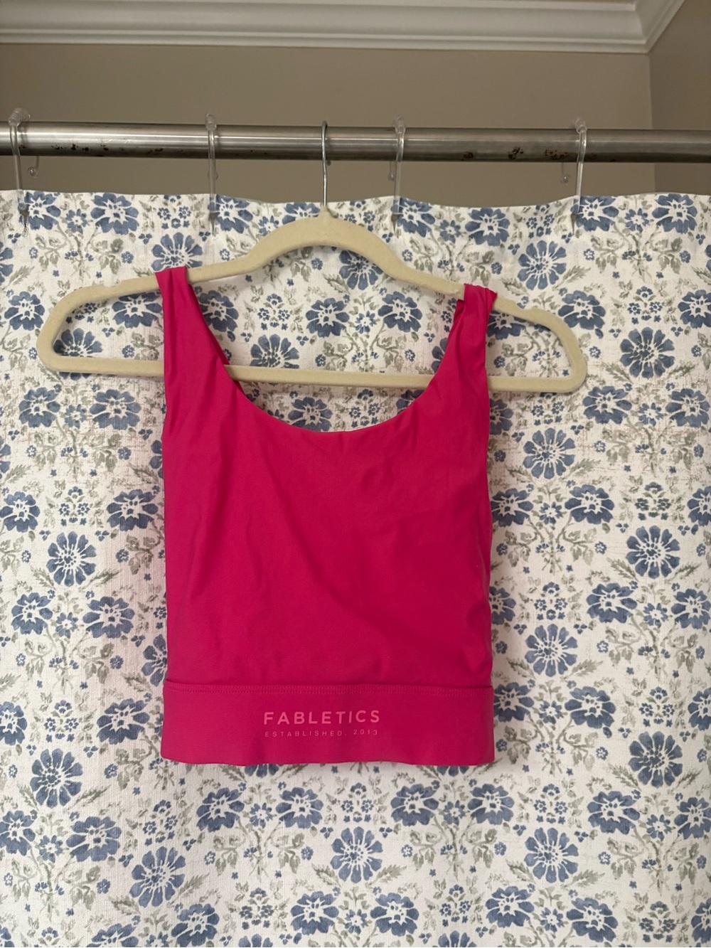 Fabletics Hot Pink Scoop Neck Crop Bralette